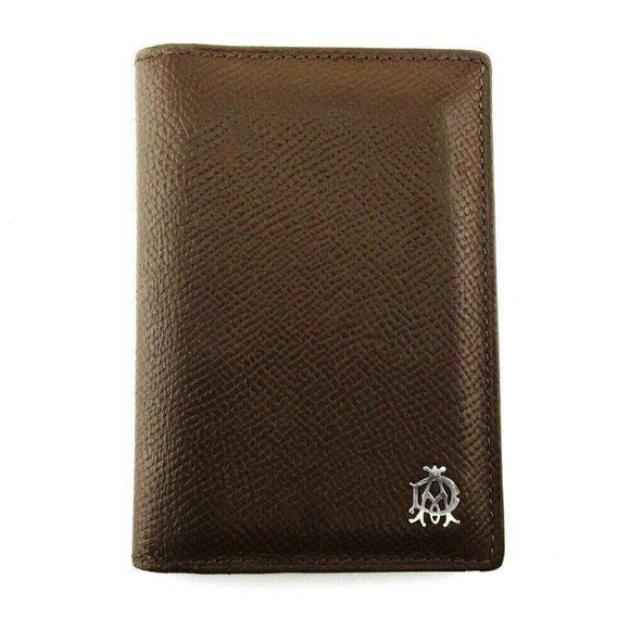 DUNHILL Card Case Boton Leather Authentic USED - Picture 1 of 11